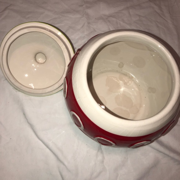 Burton + BURTON Christmas Ornament Cookie Jar with Red Polka Dot Bow - Picture 4 of 8